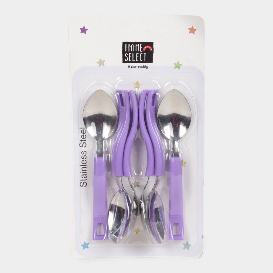 6 Pcs. Steel Dessert Spoon, , large image number null