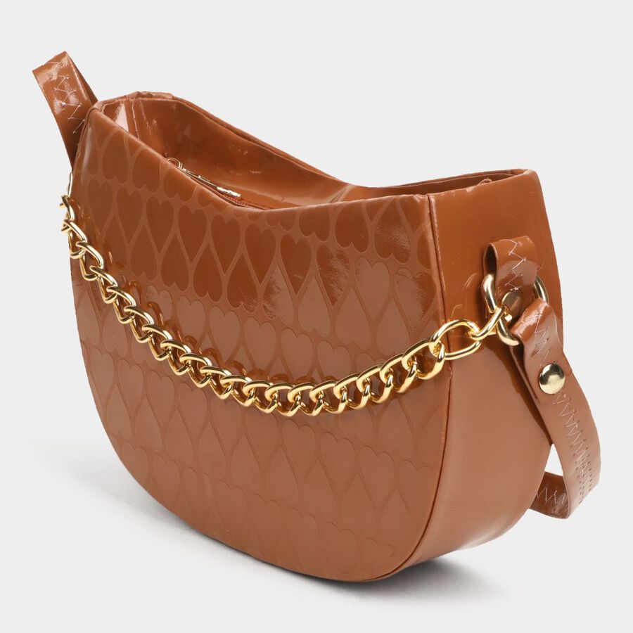 Women's Tan Polyurethane Sling Bag, , large image number null