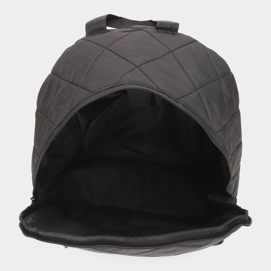 Women's Black Fabric Backpack, , large