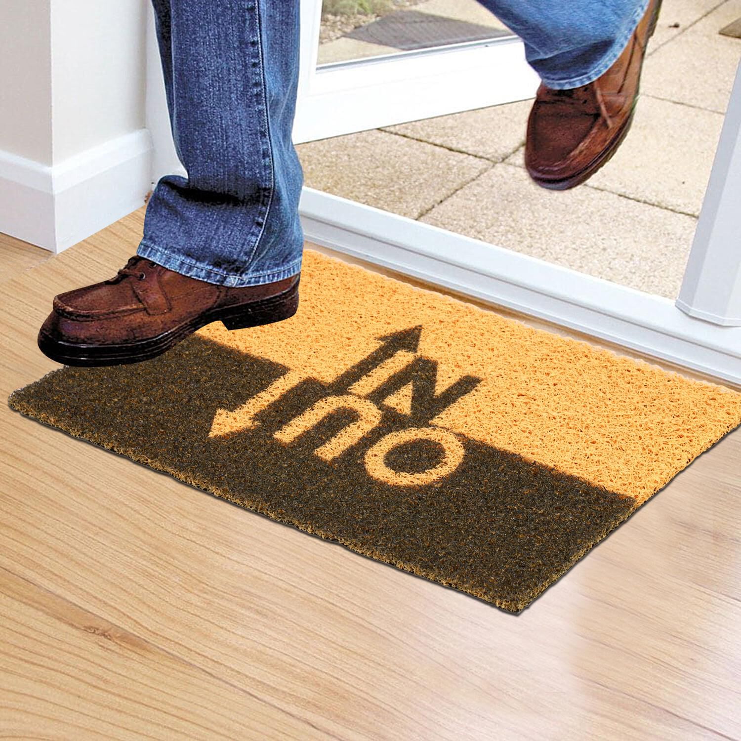 Home Beautiful                         Anti-Skid Beige Polypropylene Door Mat