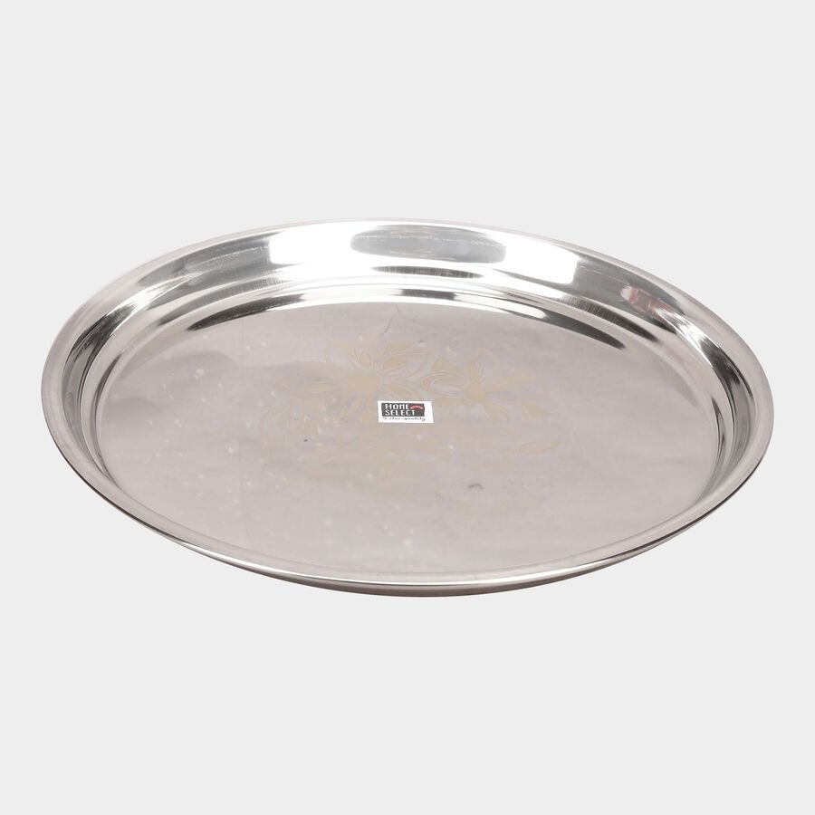 Stainless Steel Half Plate (Thali) - 17.5 cm, , large image number null