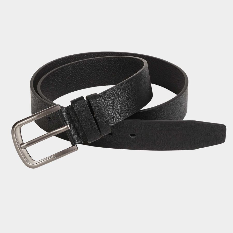 Men's Black Polyurethane Casual Belt, , large image number null