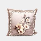 Beige Floral Printed Cushion Cover, , small