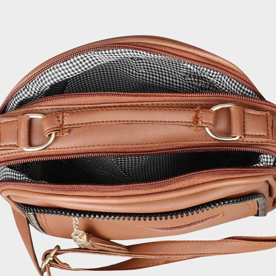 Women's Polyurethane Zipper Sling Bag, , large image number null