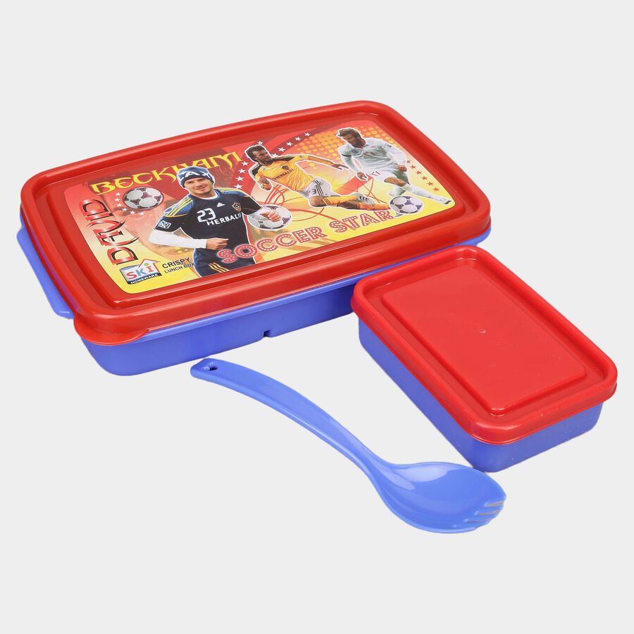 Plastic Lunch Box - 1 Big Container; 1 Small Container; 1 Spoon, , large image number null