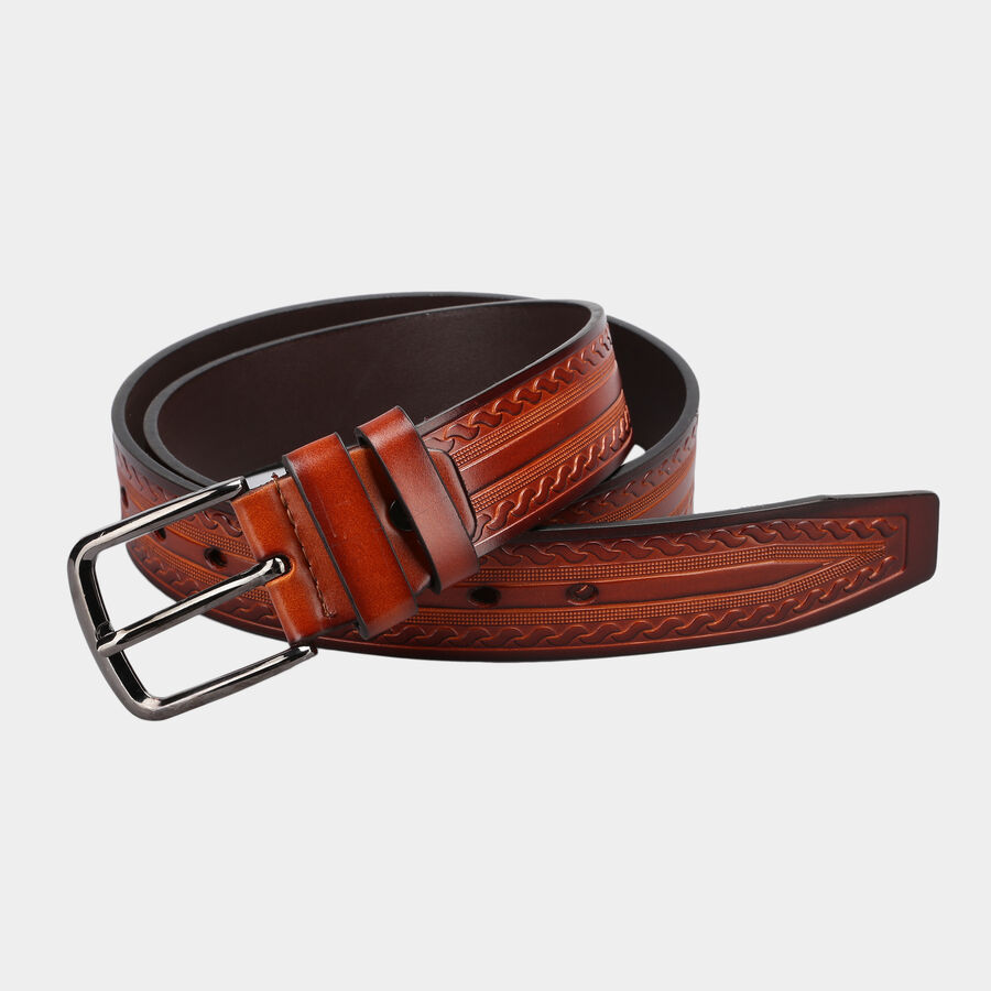 Men's Tan Polyurethane Casual Belt, , large image number null