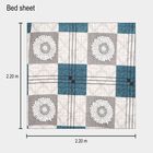 Blue Microfiber Double Bedsheet with Pillow Cover, , small