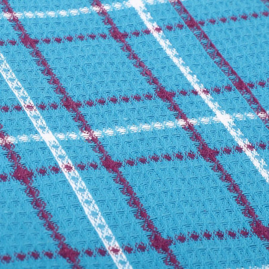 220 GSM Blue Cotton Blend Bath Towel, , large