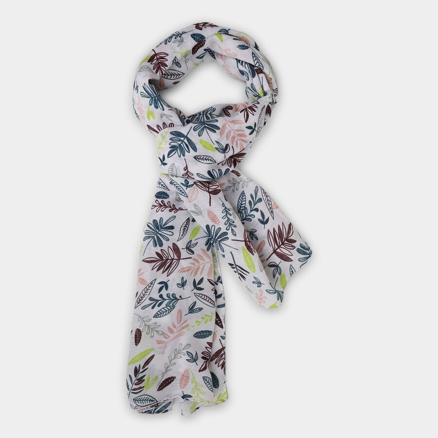 Women's off-White Nylon/Polyester Scarf, , large image number null
