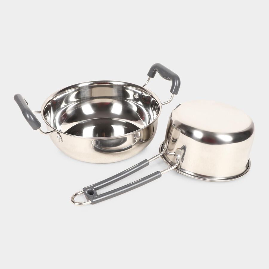 Steel Kadhai and Saucepan Combo, , large image number null