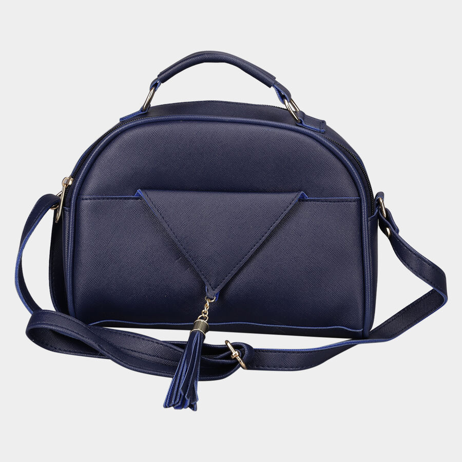 Women Plain Blue Sling Bag, , large image number null