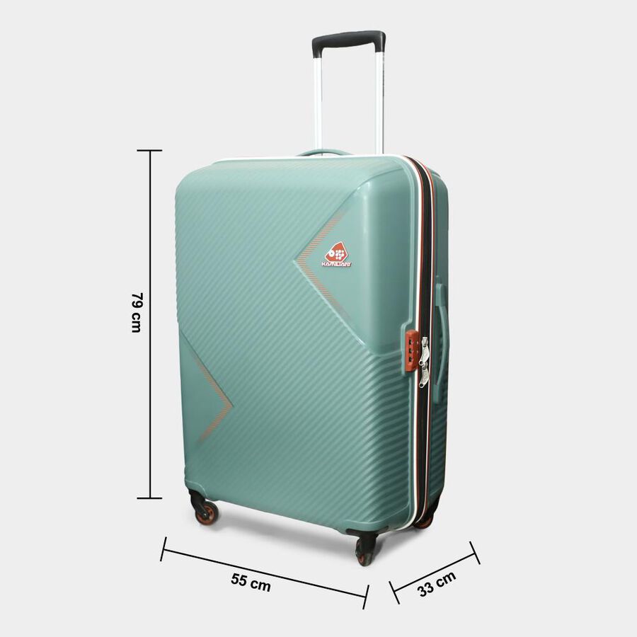 4-Wheel Dark Green PVC Matee Hard Case Trolley, Large, , large image number null