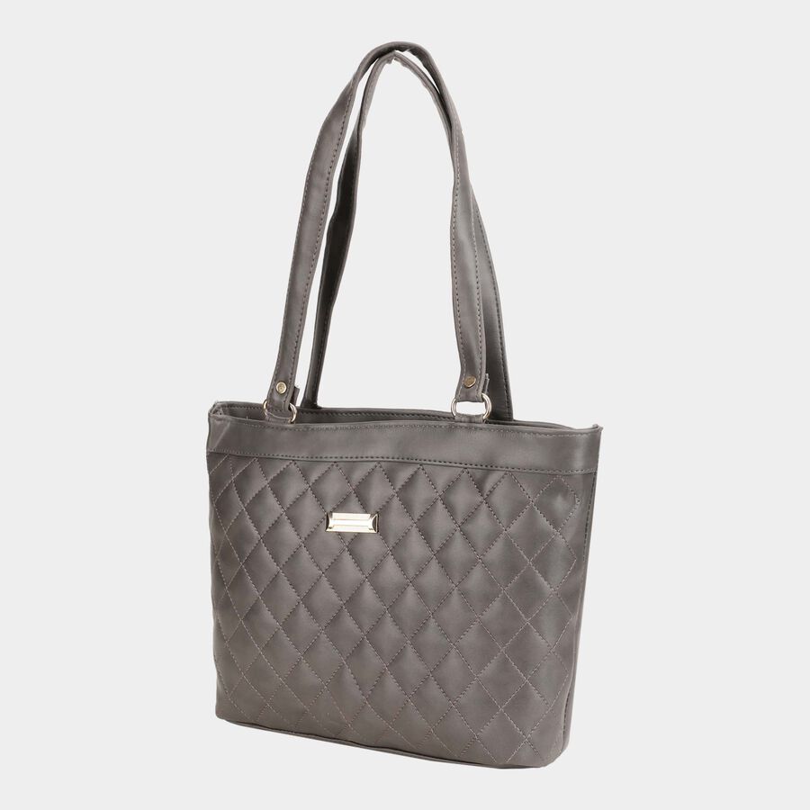 Women's Grey Polyurethane Tote Bag, , large image number null