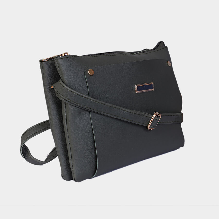 Women Plain Olive Sling Bag, , large image number null