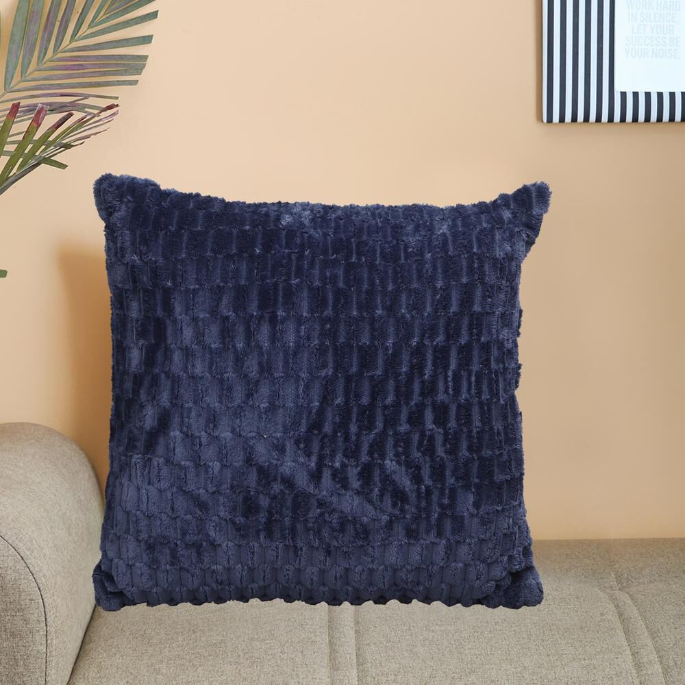 Home Beautiful Navy Blue Textured Cushion | Vishal Mega Mart India
