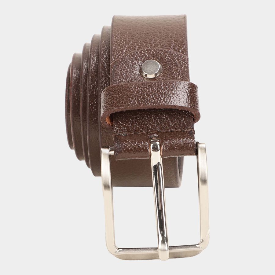 Men's BrownLeather Formal Belt, , large
