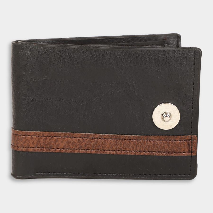 Men's Black Polyurethane Wallet, , large image number null
