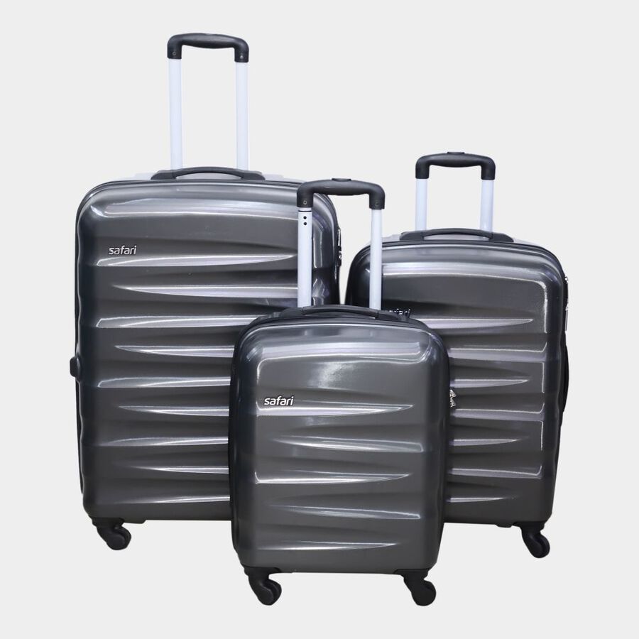 4-Wheel Dark Grey PVC Matee Hard Case Trolley, Small + Medium + Large, , large image number null