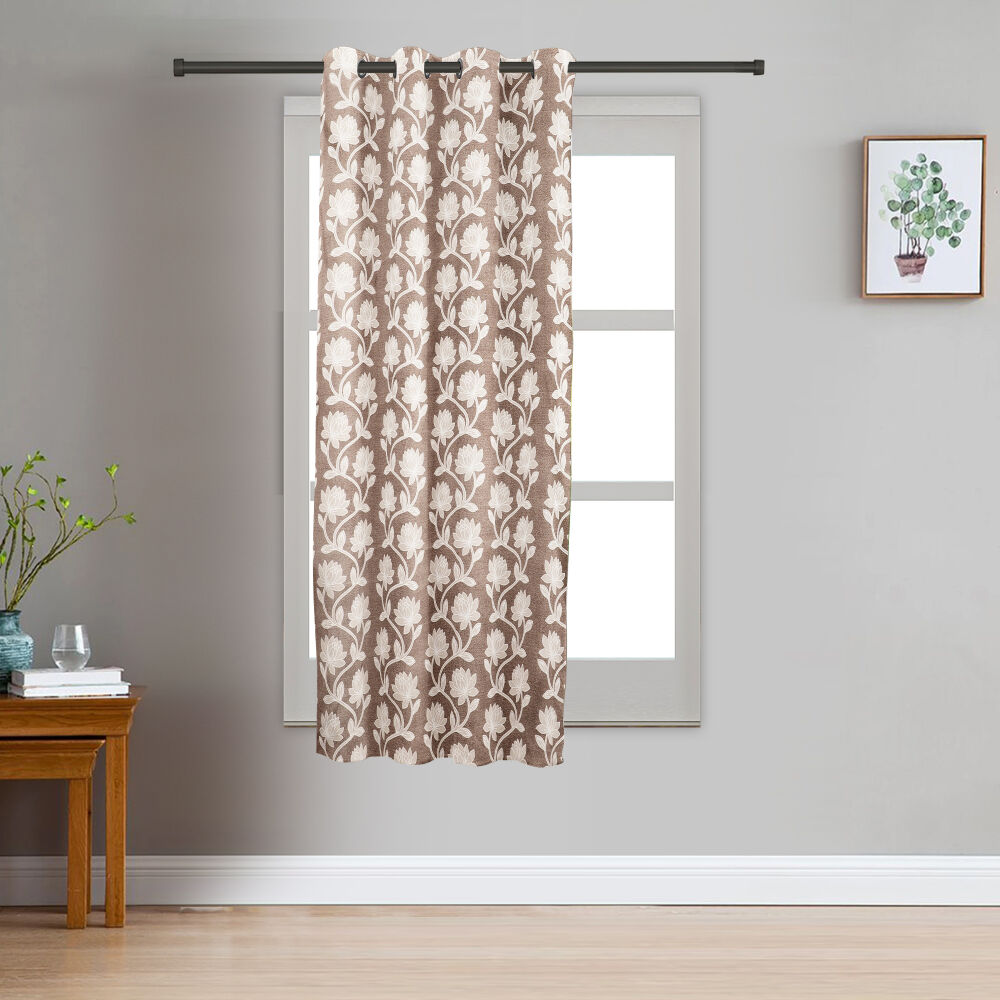 Home Beautiful                         5 ft. Brown Polyester Curtain