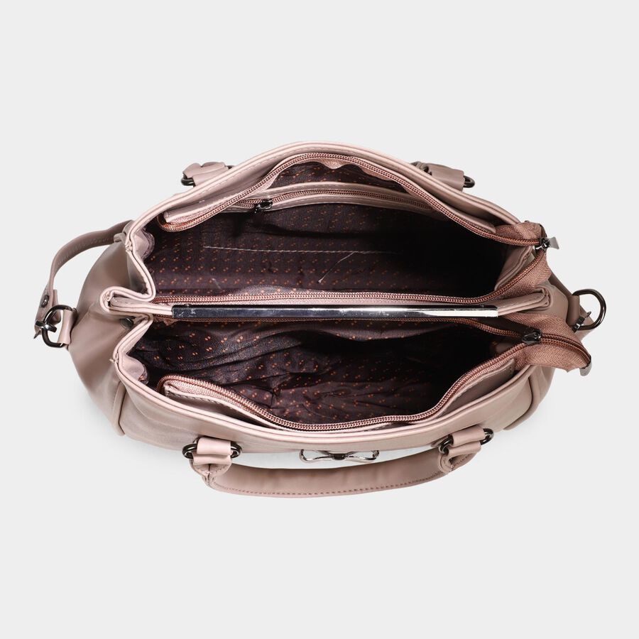 Women's Peach Polyurethane Tote Bag, , large image number null