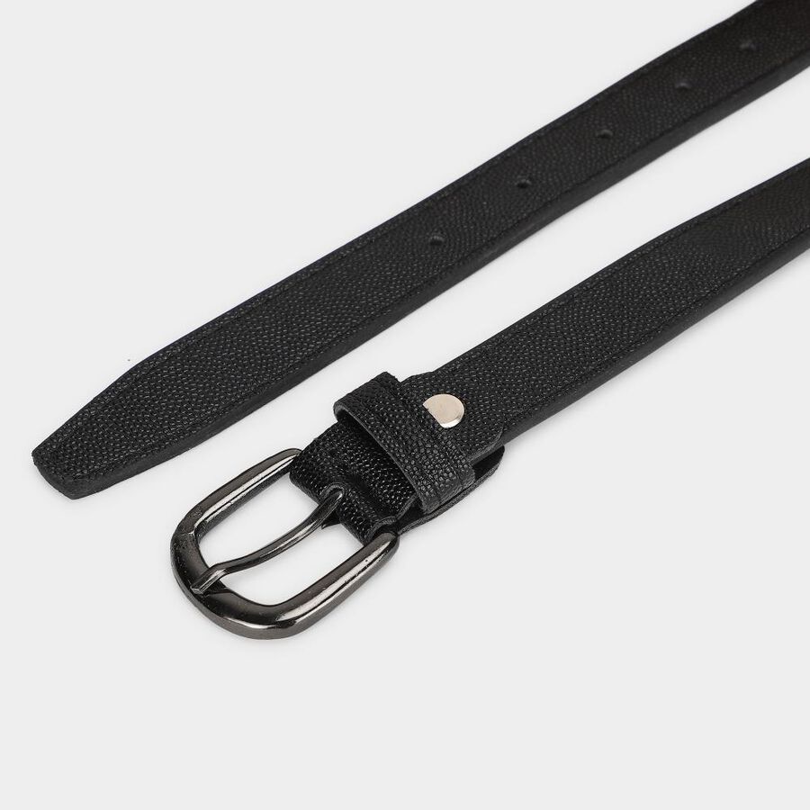 Woman's Black Polyurethane Belt, , large