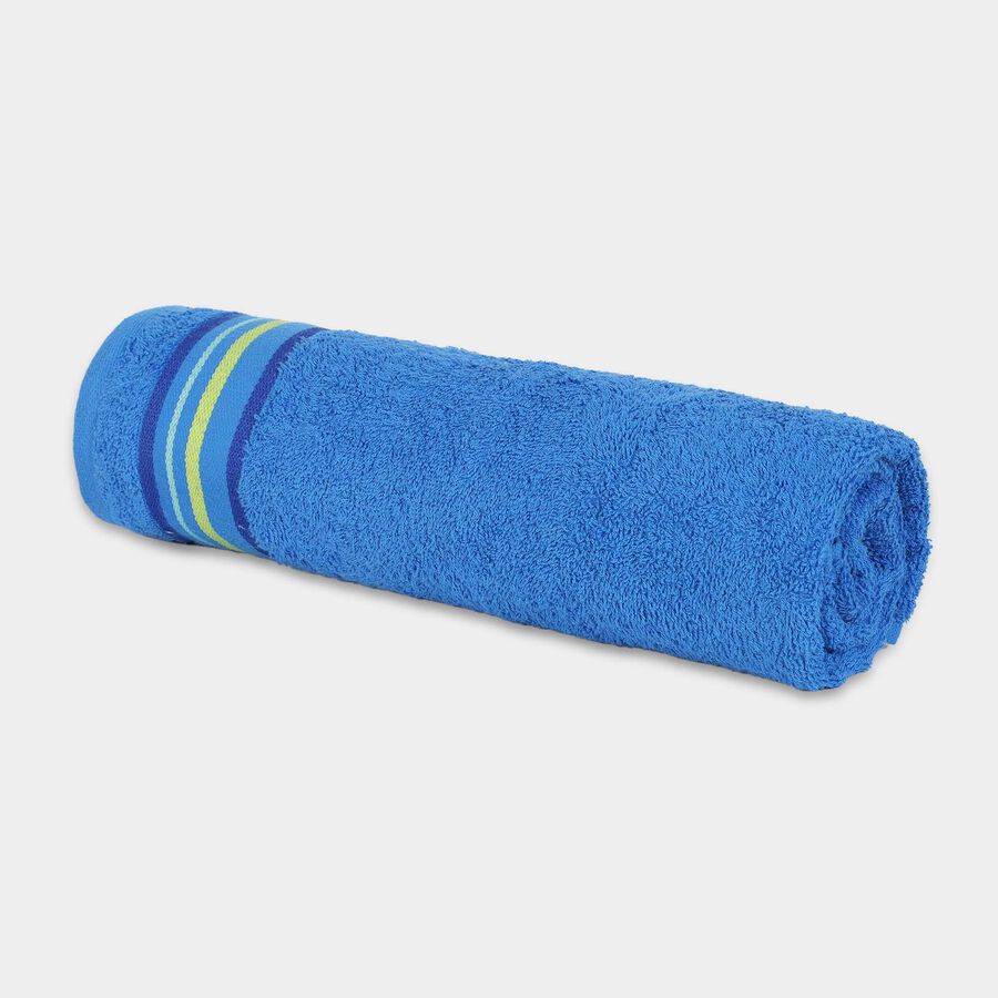 370 GSM Blue Cotton Bath Towel, , large image number null