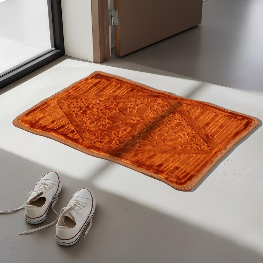 Anti-Skid Brown Polyester Door Mat, , large