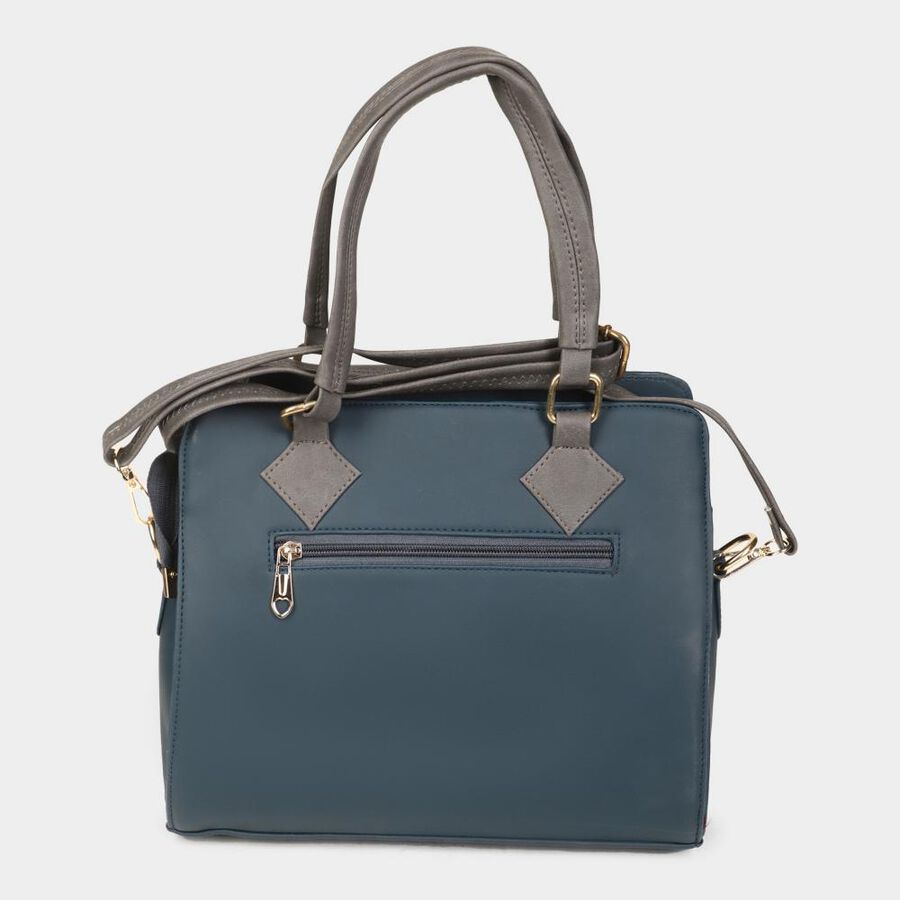 Women's Teal Blue Polyurethane Tote Bag, , large image number null