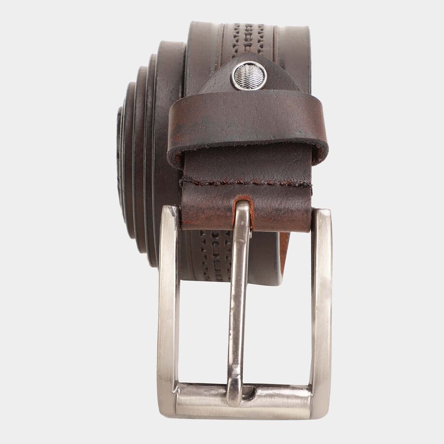 Men's Brown Leather Casual Belt, , large image number null