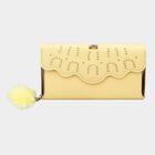 Women's Yellow Polyurethane Clutch Bag, , small