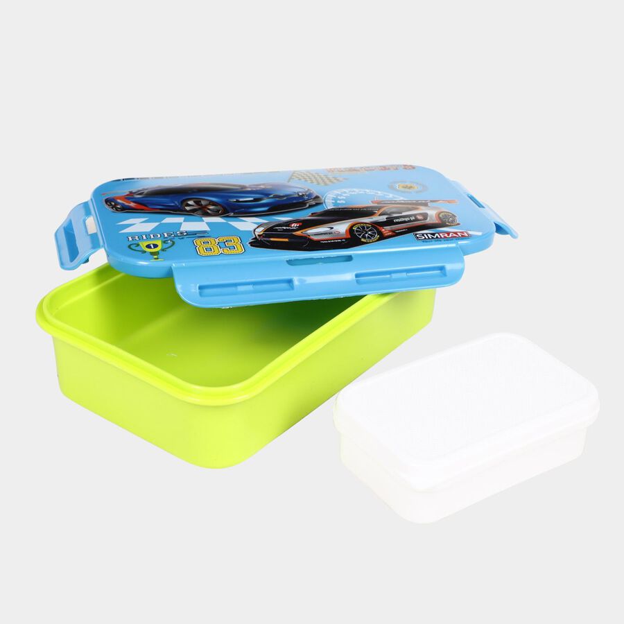 Plastic Lunch Box - 1 Big Container, 1 Bottle, 1 Small Container, , large image number null