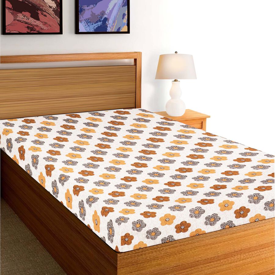 Brown Microfiber Single Bedsheet, , large image number null