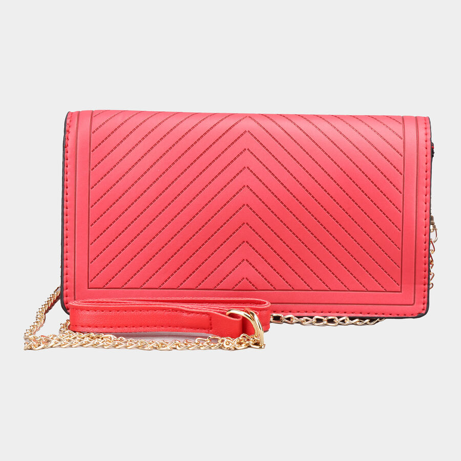 Women's Red Polyurethane Sling Bag, , large image number null