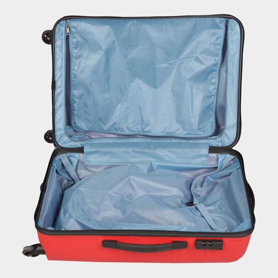 4-Wheel Red Polypropylene Hard Case Trolley, Medium, , large image number null