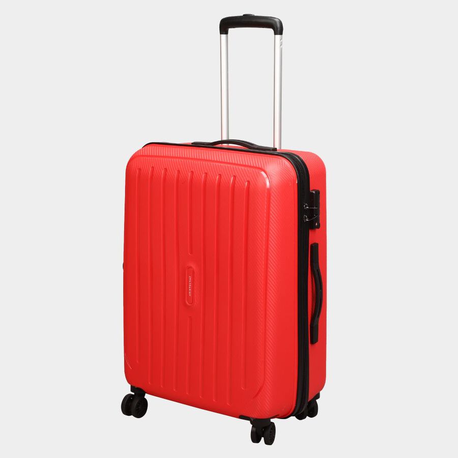 8-Wheel Red Polypropylene Hard Case Trolley, Medium, , large image number null