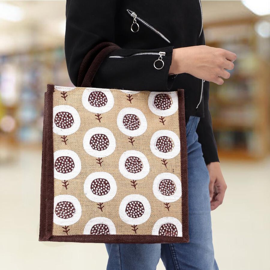 Brown Jute Lunch Bag, , large image number null