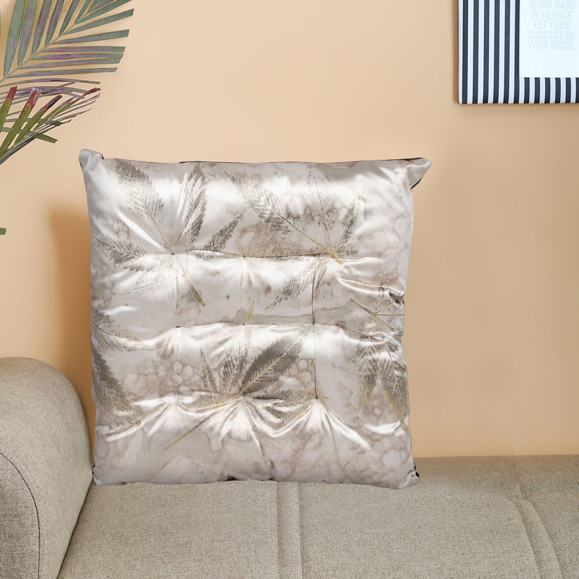Home Beautiful                         Grey Polyester Cushion