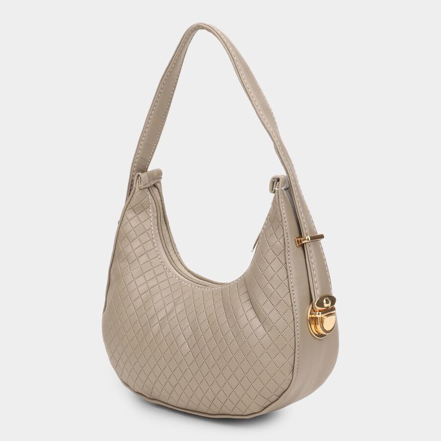 Women's Beige Polyurethane Hand Bag, , large image number null