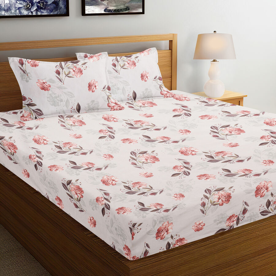 120 GSM White Polyester Double Bedsheet, , large image number null