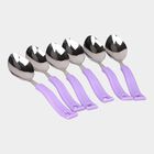 Set of 6 Steel Dessert Spoons, , small image number null