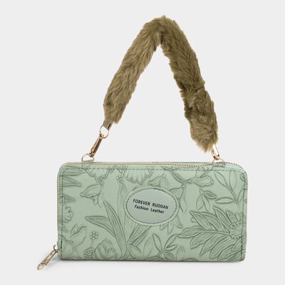 Women's Green PolyurethaneLong Wallet