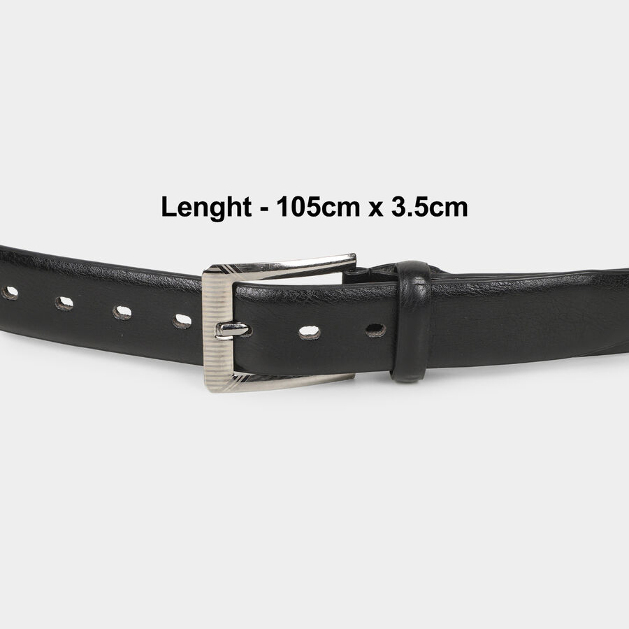 Men's Black Polyurethane Belt, , large