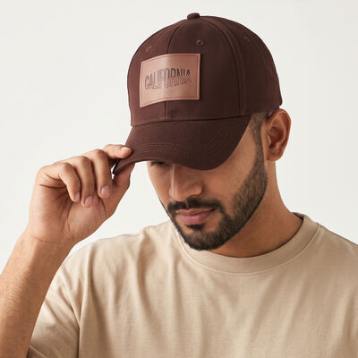 Men's Brown Fabric Cap