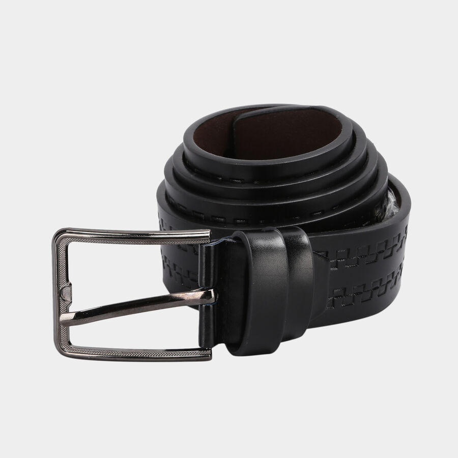 Men's Black Polyurethane Casual Belt, , large image number null