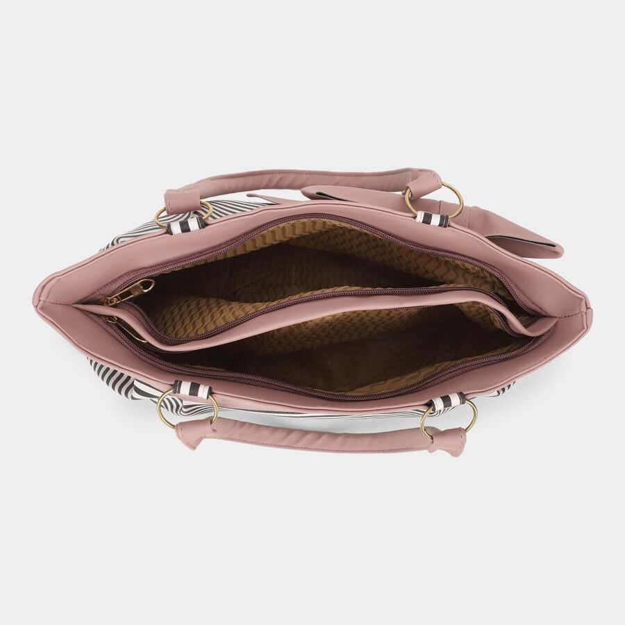Women's Pink Polyurethane Hand Bag, , large