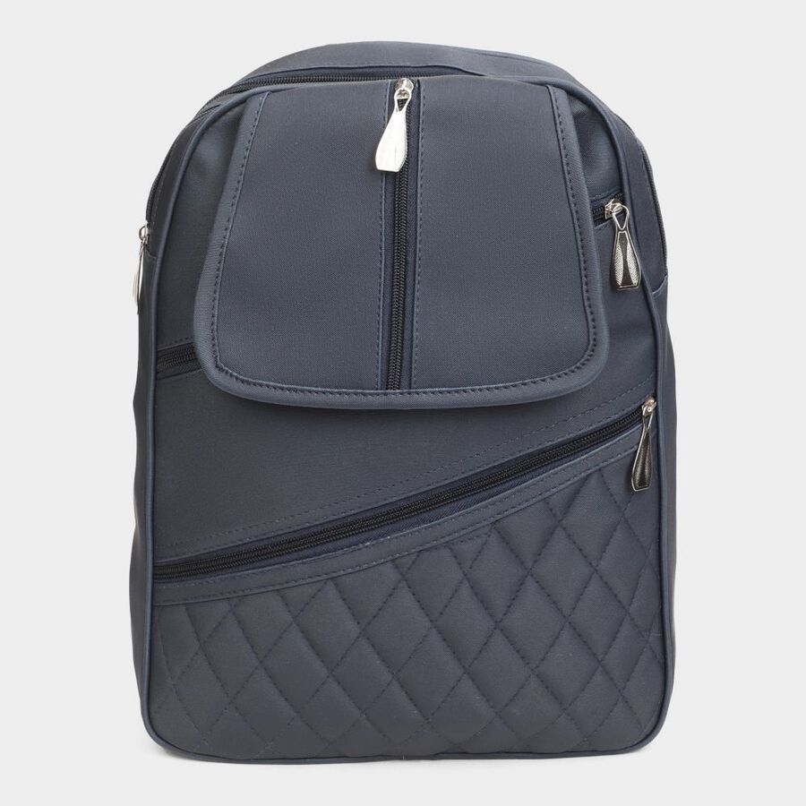 Women's Blue Polyurethane Backpack, , large image number null