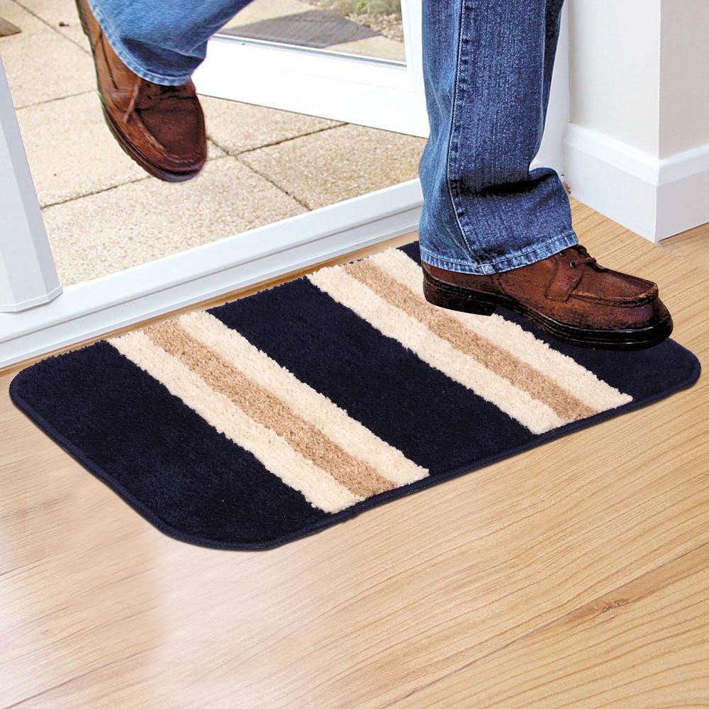 Home Beautiful                         Anti-Skid Blue Polyester Door Mat