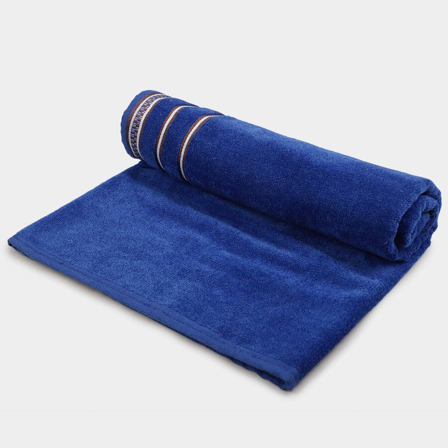 370 GSM Blue Cotton Bath Towel, , large image number null