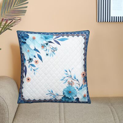 Blue Polyester Cushion Cover
