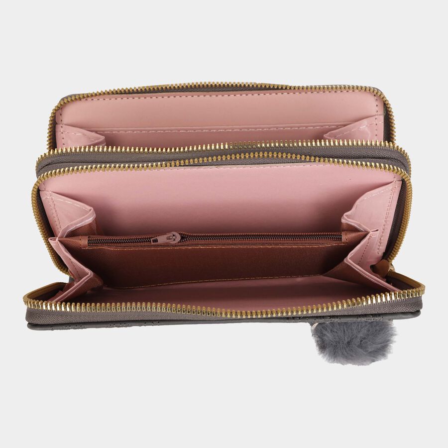 Women's Polyurethane Zipper Hand Pouch, , large image number null